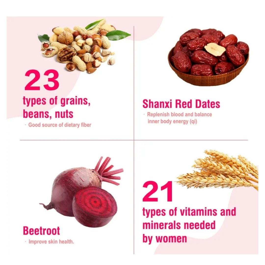 JYNNS Nutri King Mixed Red Dates & Beetroot Multigrain Beverage 500g