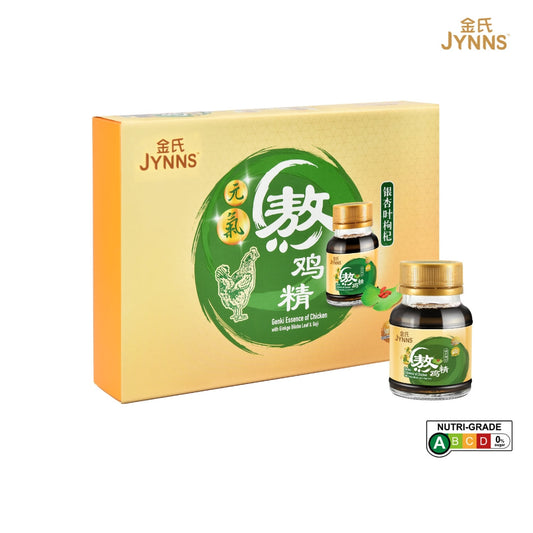 EC04 JYNNS Genki Essence of Chicken with Ginkgo Biloba Leaf & Goji 金氏元气熬鸡精 – 银杏叶枸杞 70ml x 6