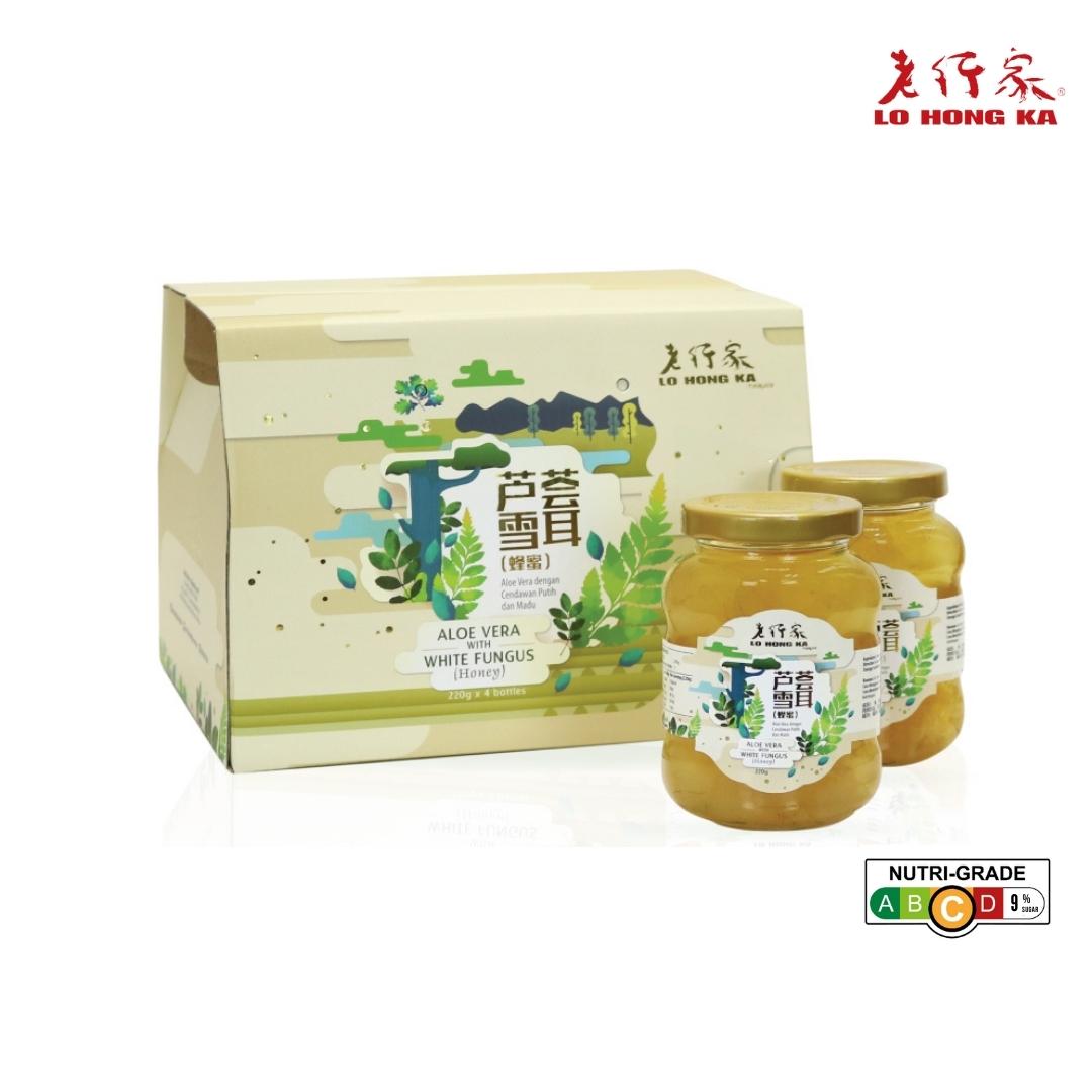 Lo Hong Ka Aloe Vera with White Fungus 220gx4 Bottles